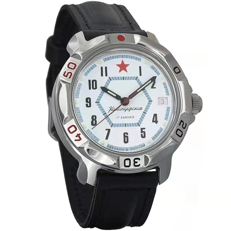 ミリタリーウォッチ レッドスター ミリタリーコマンダー 手巻き機械式腕時計 メンズウォッチ 防水 夜光 ダイビング