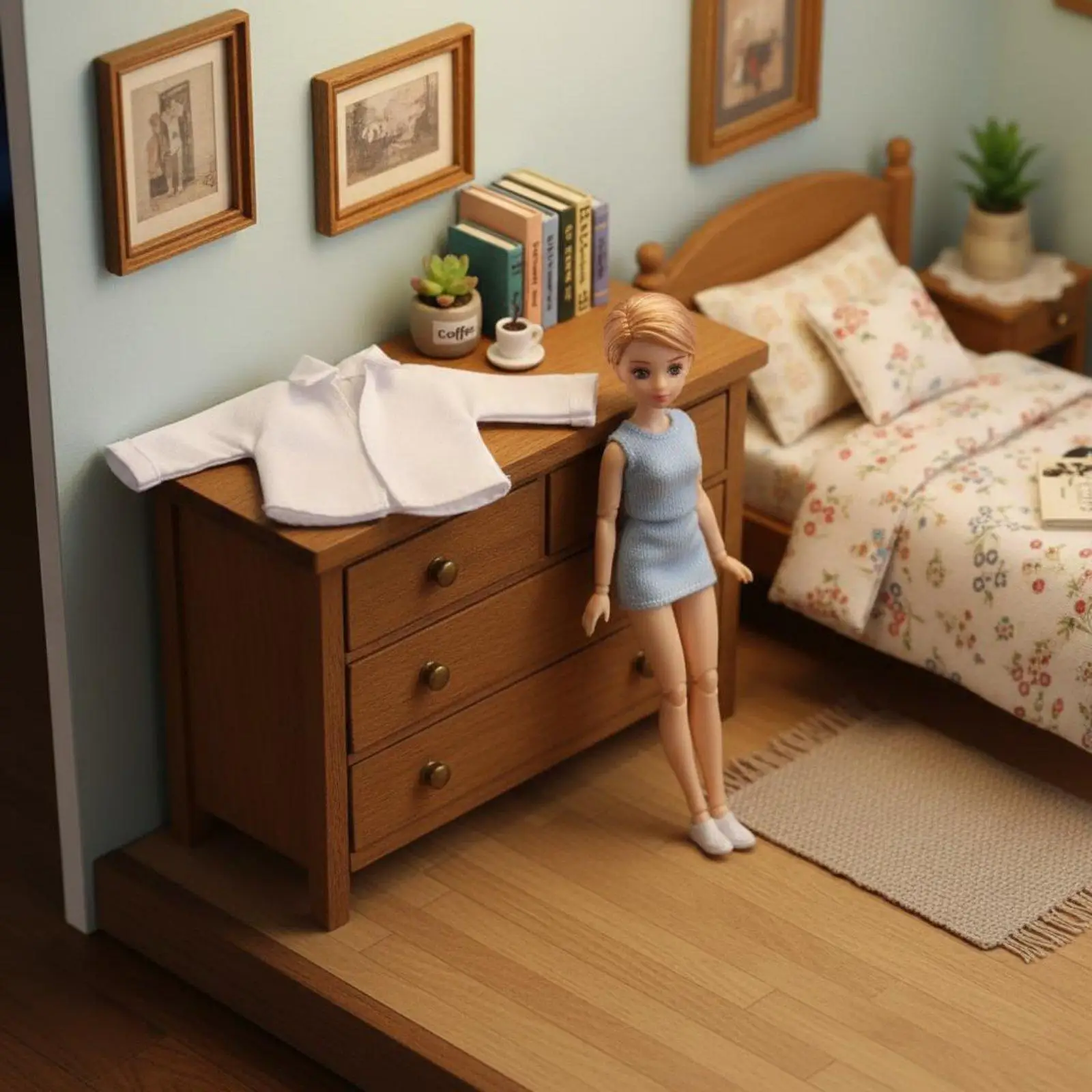 Doll Shirt Cloth Basic Casual Outfit 1 12 Scale Miniature Clothes for 6 Inch Action Figure Display