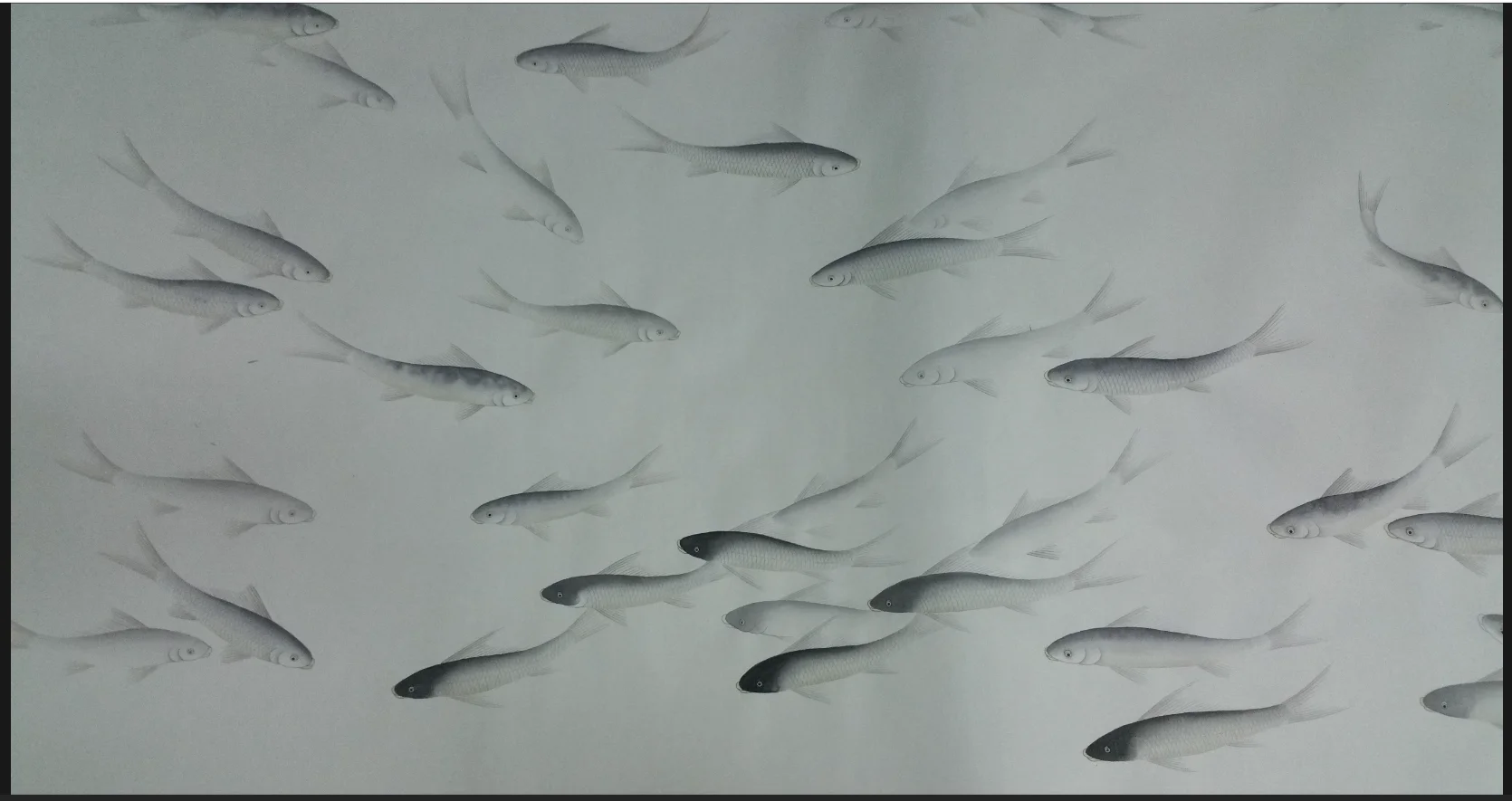 Papel de parede de seda feitos à mão personalizados, peixes pintados à mão para quarto, sala de jantar, varanda, sofá, TV, papel de parede, luxo