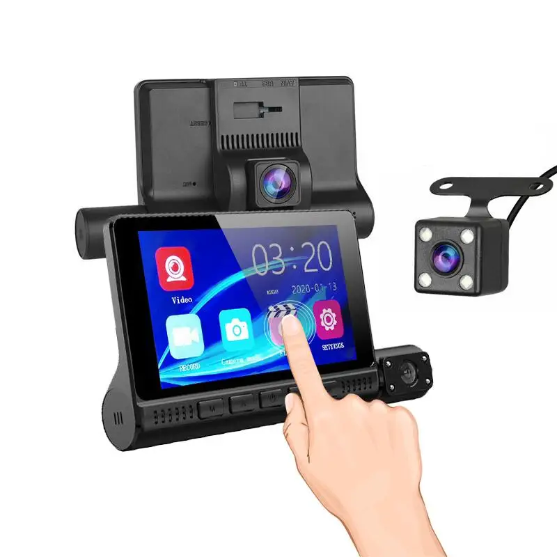 

For Bmw 3 Cameras Lens Car Dash Cam FHD 1080P 4 Inch Touch Car DVR Video Recorder Night Vision 24 Hours Parking Monitor Dashcam