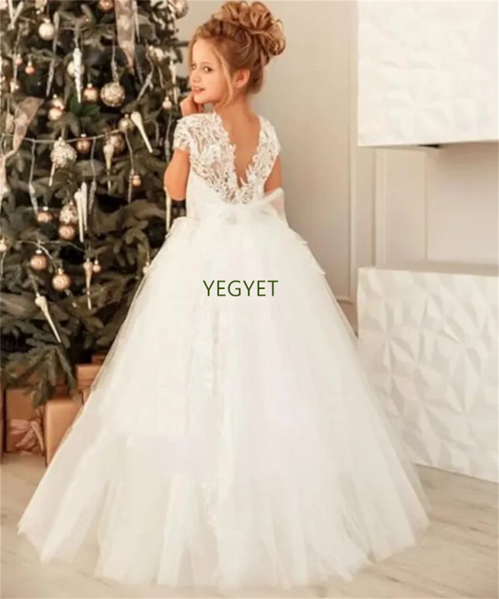 

Lace Flower Girls Dresses for Wedding Tulle Party Dress Princess First Communion Dress