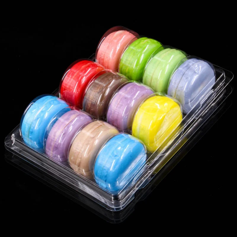 10 00piece.Custom.plastic clamshell 6 share blister Macaron packaging box Macaron