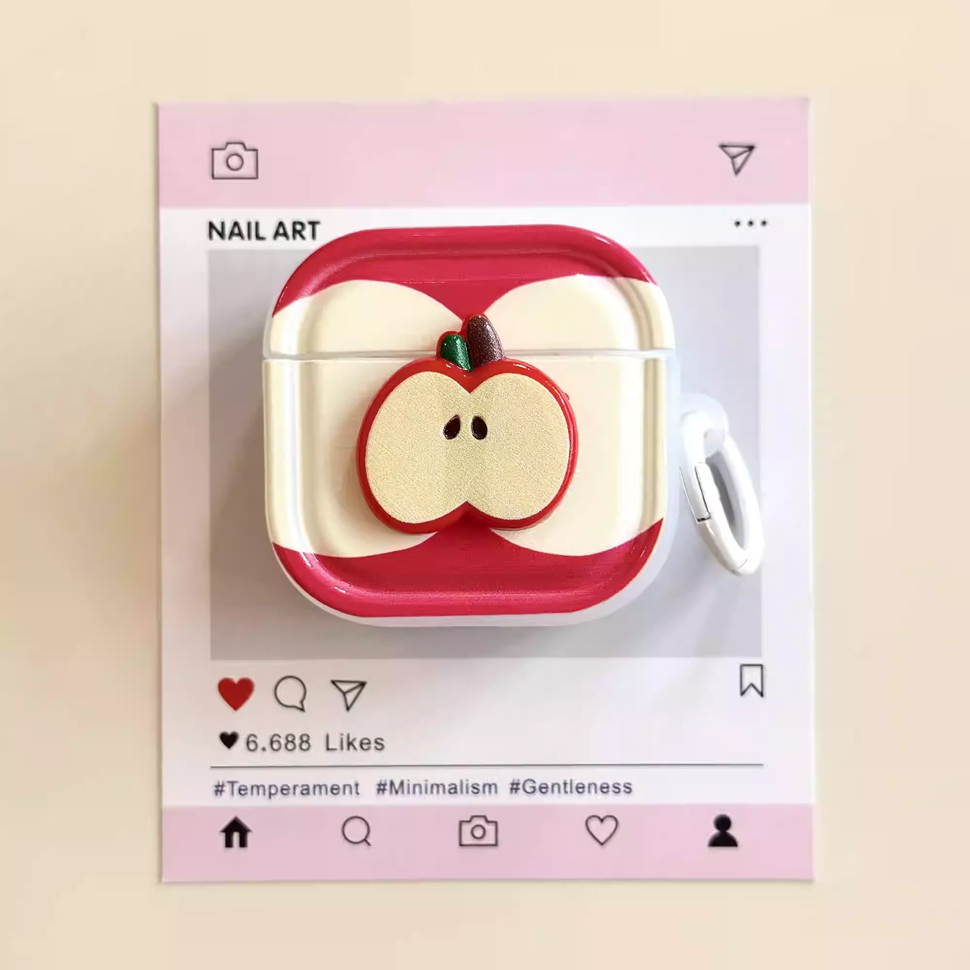 

Korea 2025 New 3D Red Apple Cute Soft Shockproof Protection Cover Case For AirPods Pro3 2 1 nd 4 3 Pro 2nd Earphone Accessories