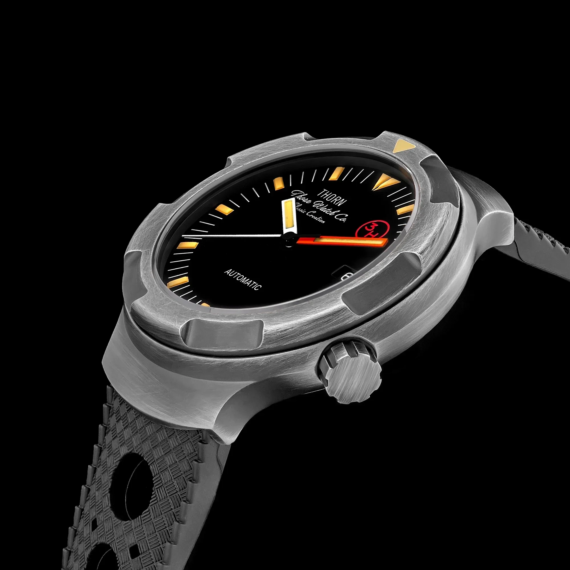 ドゥロワー 2025 THORN T018 Titanium Retro Trendy Watch, Air Rubber Strap