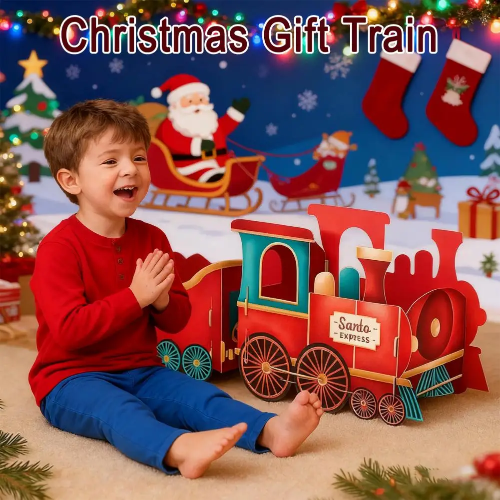 

Christmas Gift Train Christmas Train Decoration Festive Christmas Train Toy Set with Santa Gift Boxes Gingerbread Ornaments