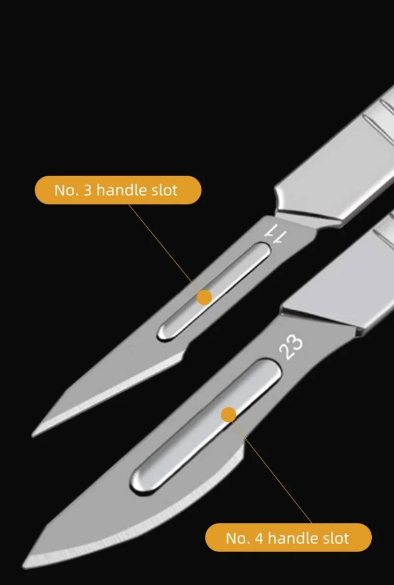 11 #   23 #   الكربون الصلب الجراحية مشرط شفرات مع مقبض النقش الحرفية السكاكين القاطع غرافر شاشة فيلم DIY أداة القطع