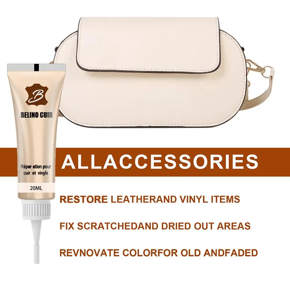 20ml Leather Repair Gel Auto Car Seat Sofa Hole Scratch Cream Paste (Beige)