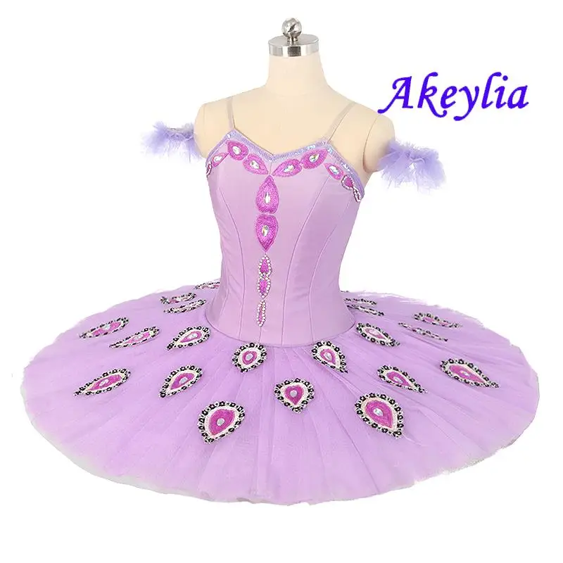 Lilac ballet tutu professional girls competition classical tutu purple women pancake ballet dress performance 11 layers JN0474