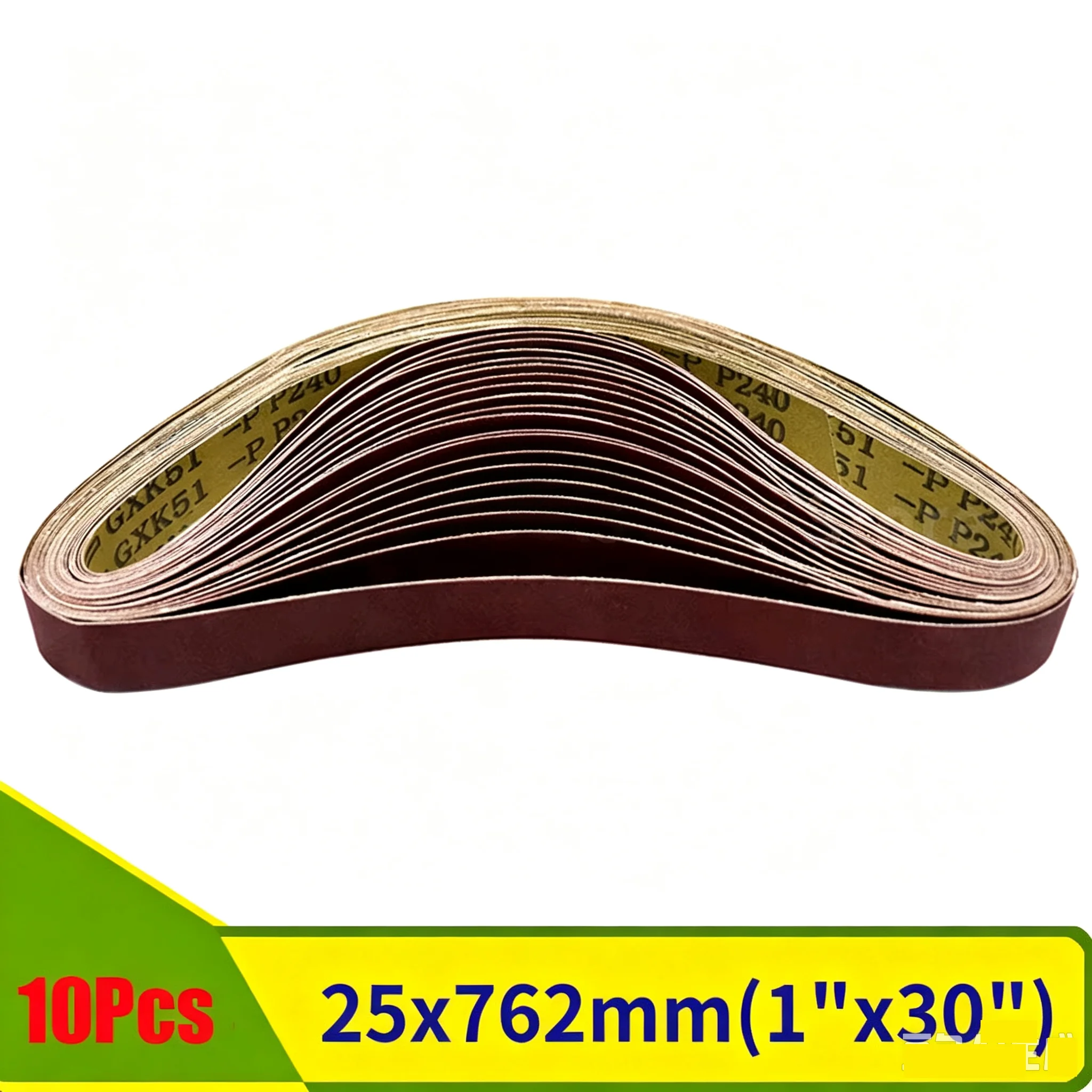 10PCS 25x762mm Sanding Belt Polishing Metal Wood Grinding,1' X 30' Abrasive Belt P60-400 Grit 25mm Abrasive Band Aluminum Oxide