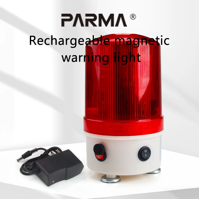 PARMAPortable strong magnetic alarm light, safety signal flashing flash, rechargeable sound and light alarm, warning flash light