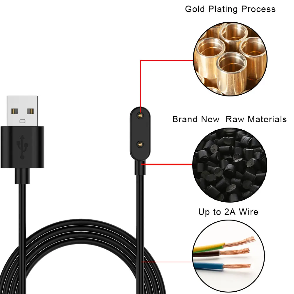 スマートウォッチ用の充電ケーブル,携帯電話を保持するための1mのUSB充電ケーブル,Huawei 6Proウォッチバンド,子供用時計4X Honor