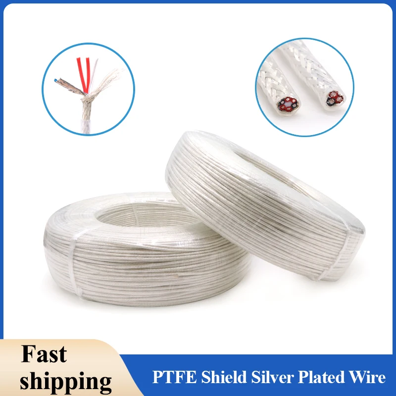 

High Purity Silver Plated 0.15~0.5mm² OFC PTFE Shielded Wire 2 3 4 6 cores Hifi Audio DIY Amplifier Speaker Headphone Line Cable