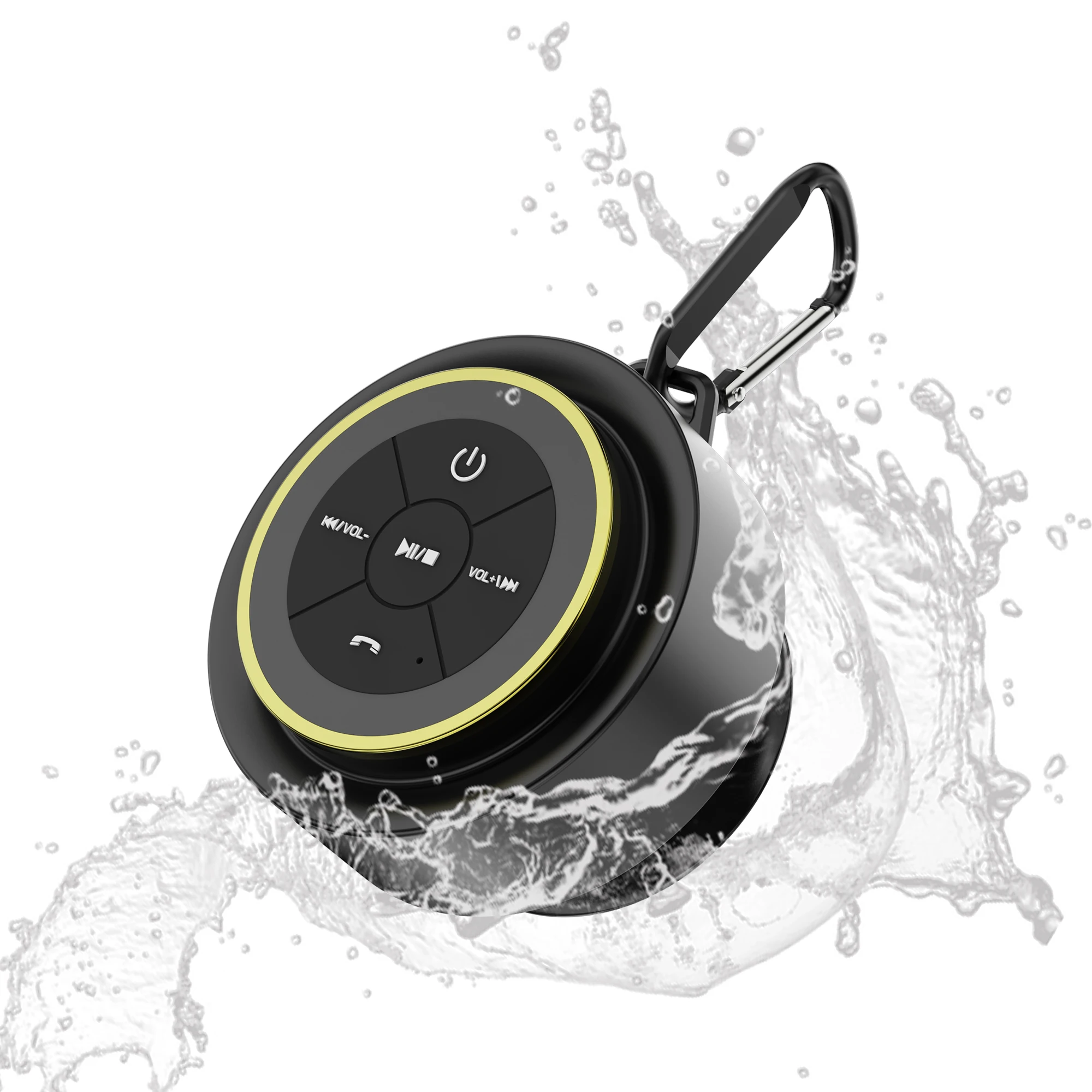 Portable Bluetooth Shower Speaker IP67 Waterproof Wireless Speaker with Suction Cup & Carabiner Built-in Mic True Wireles Stereo
