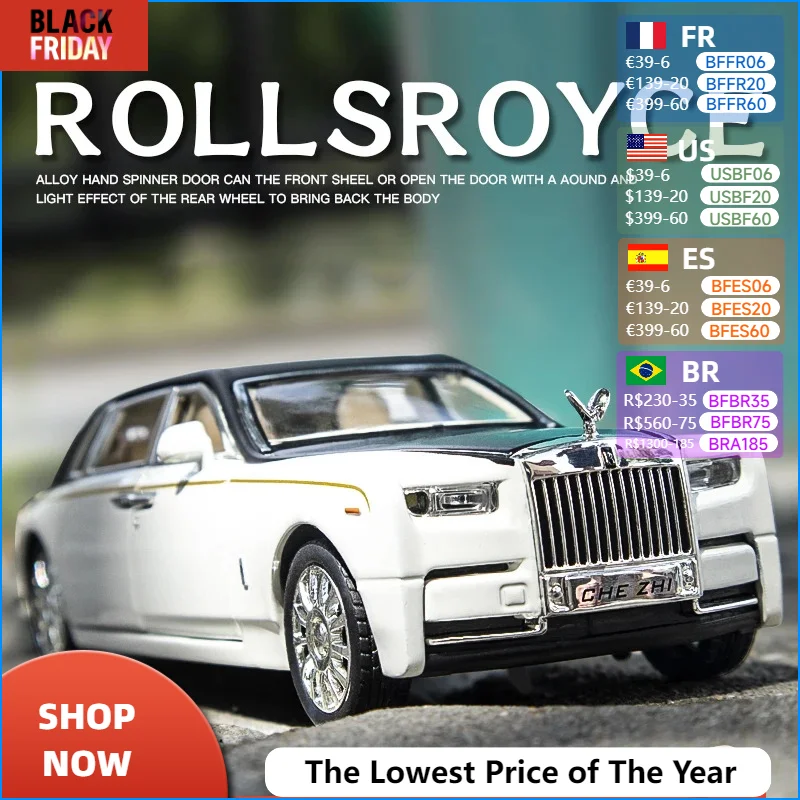 1:32 Rolls-Royce Phantom Alloy Car Model Diecasts & Toy Vehicles Toy Cars Kid Toys For Sound and light Children Gifts Boy Toy