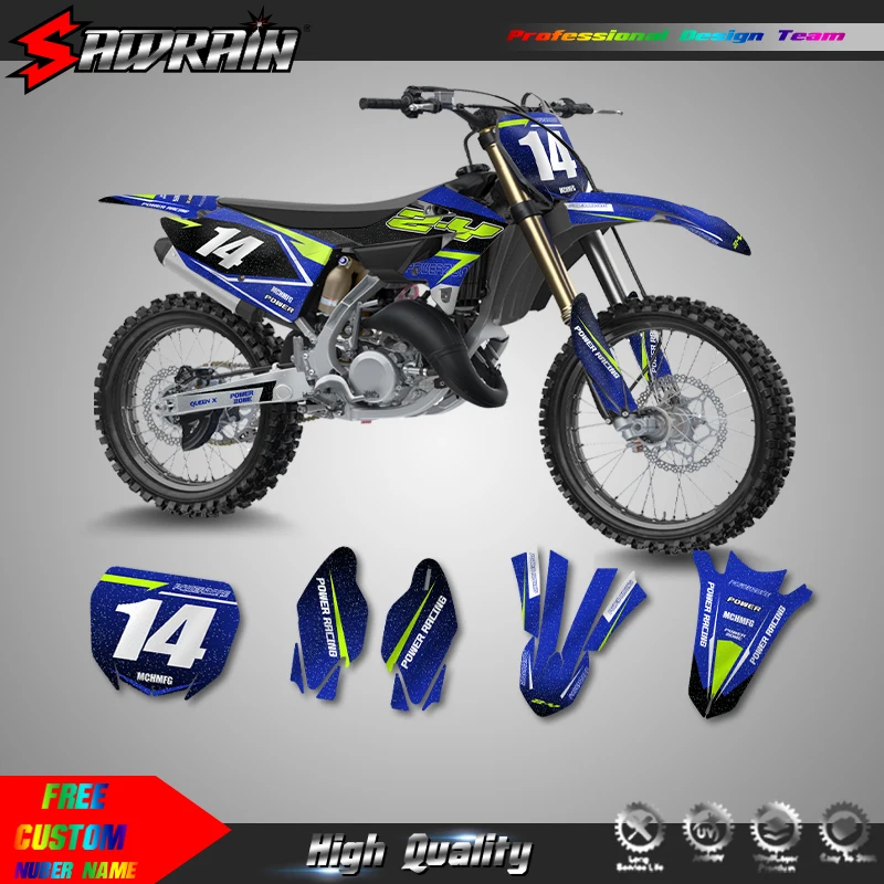Sawrain Motorcycle Sticker Custom Team Graphics Decals Kit For YAMAHA 22-24 YZ125 250 X