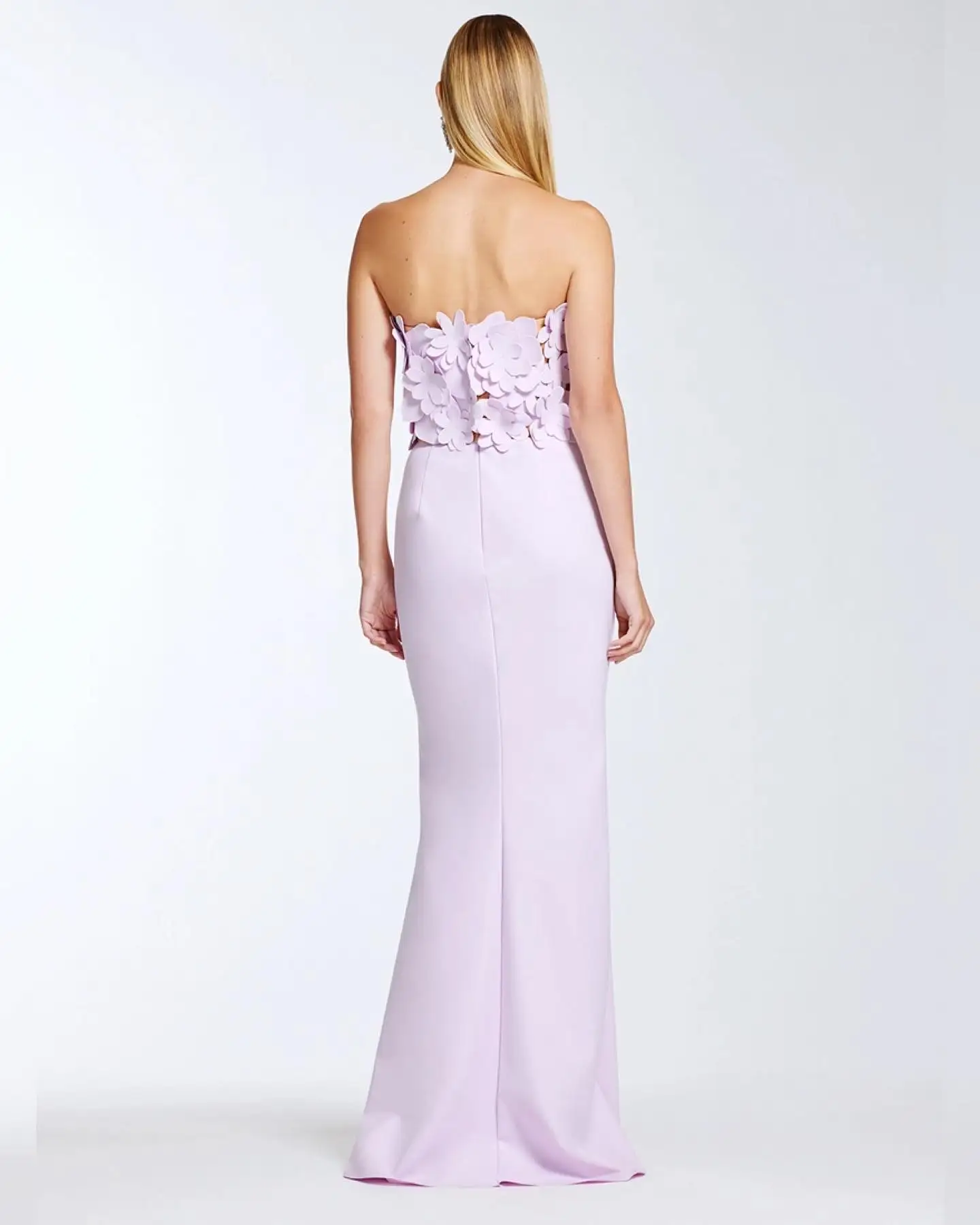 Customized Customized Simple Lavender Jersey Evening Dress Mermaid High Quality Handmade Flowers Homecoming Dresses Court Train