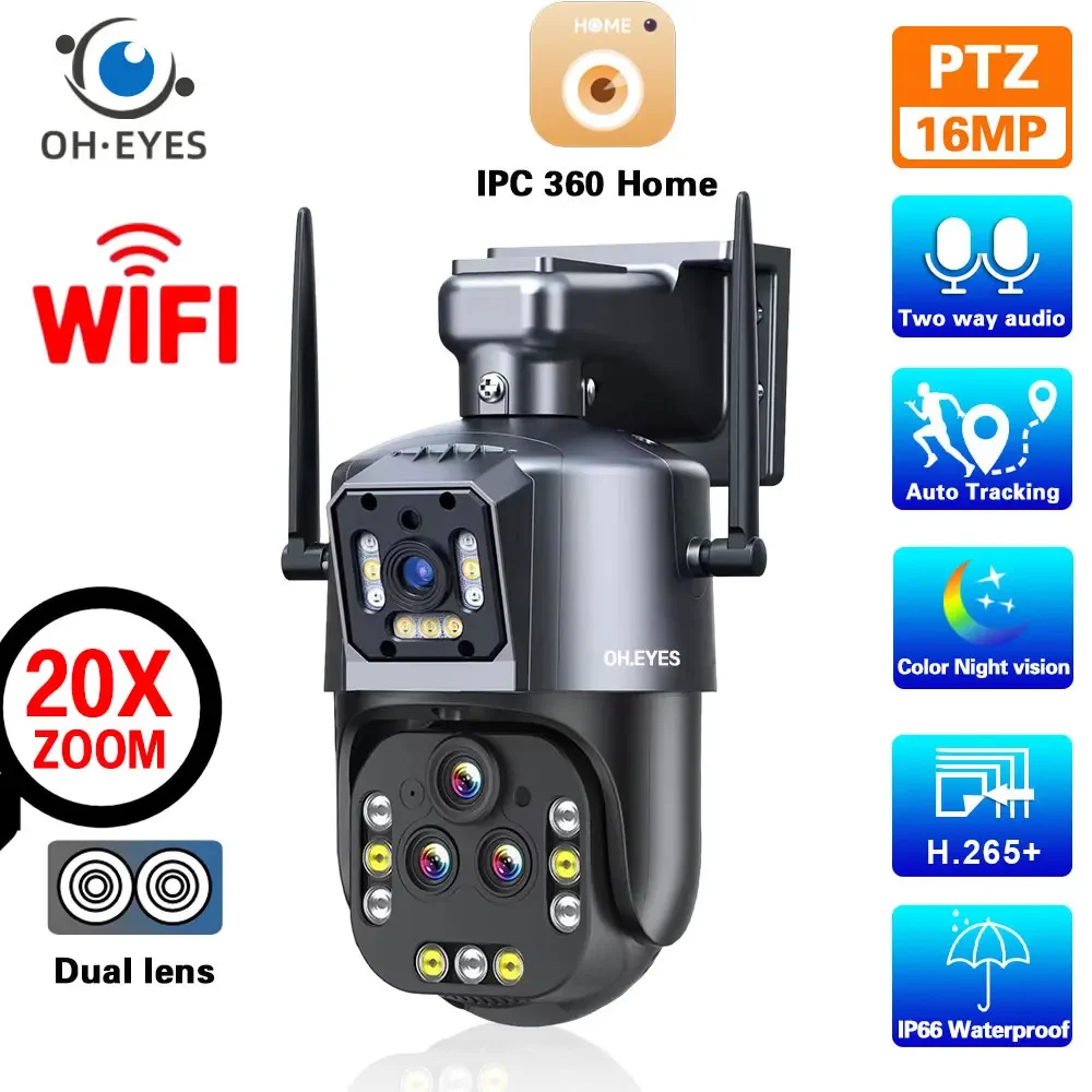 

4K 8MP HD Wifi PTZ Security Camera Four Lens Outdoor 20X Zoom 16MP Wireless CCTV Video Surveillance Camera Auto Tracking IP Cam