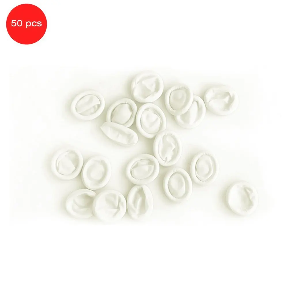 50PCS/SET Finger Cots Natural Latex Anti-Static Practical Design Disposable Makeup Eyebrow Extension Gloves Tools Fast Delivery