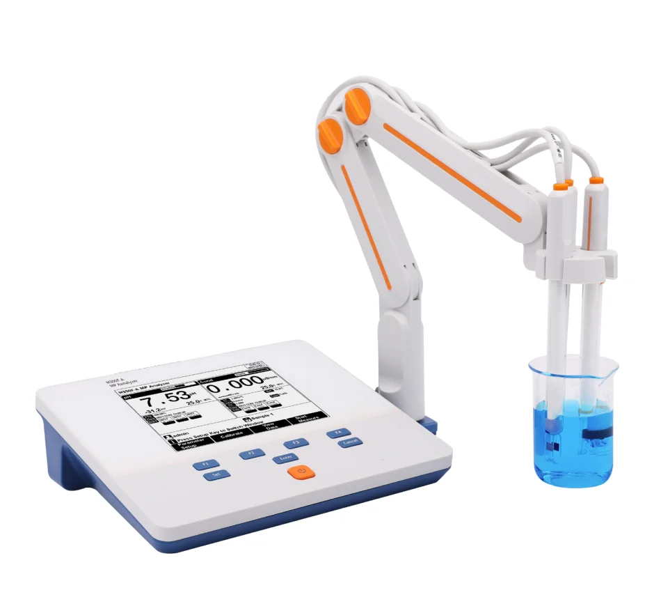 Double channel PH and Conductivity analyzer with sensor for lab