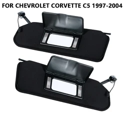 Black Front Sun Visor For Chevrolet Corvette C5 1997-2004 10442033 10442034 Sunvisor With Light Makeup Mirror