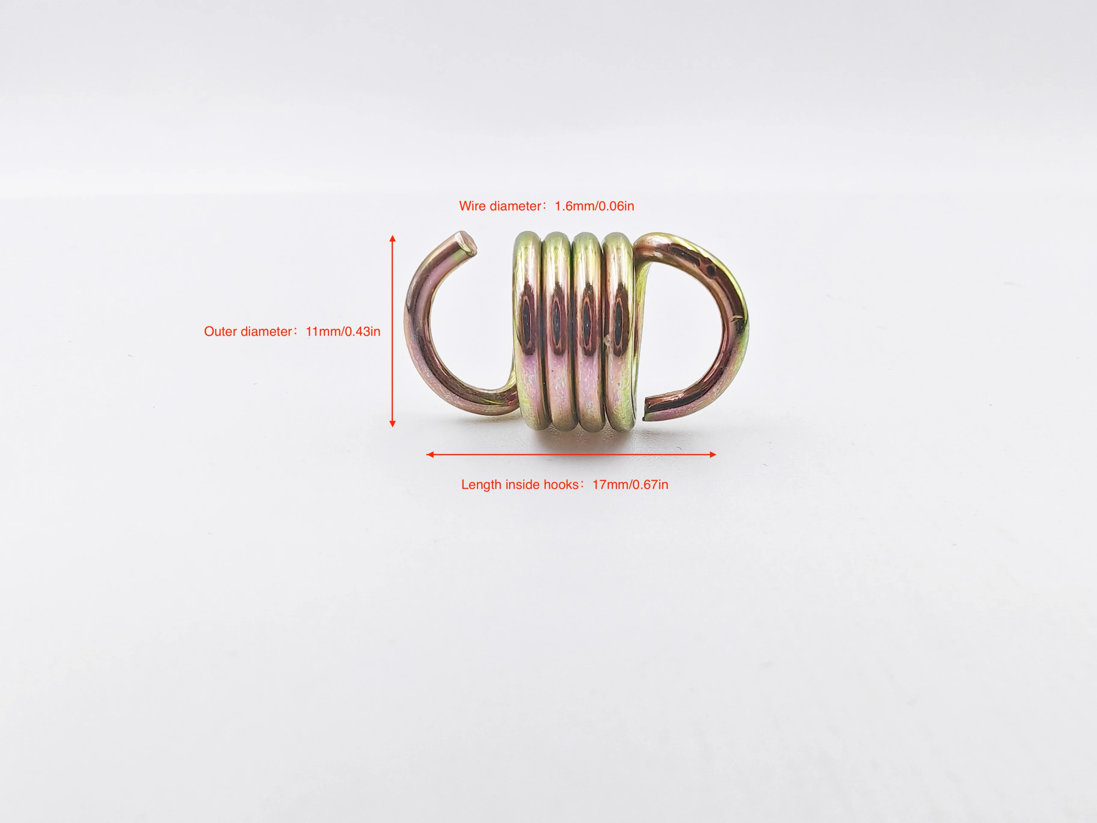 2PCS Tension Spring High Elasticity Industrial Spring Custom Corrosion-Resistant Hardware Accessories 1.6mm*11mm*17mm