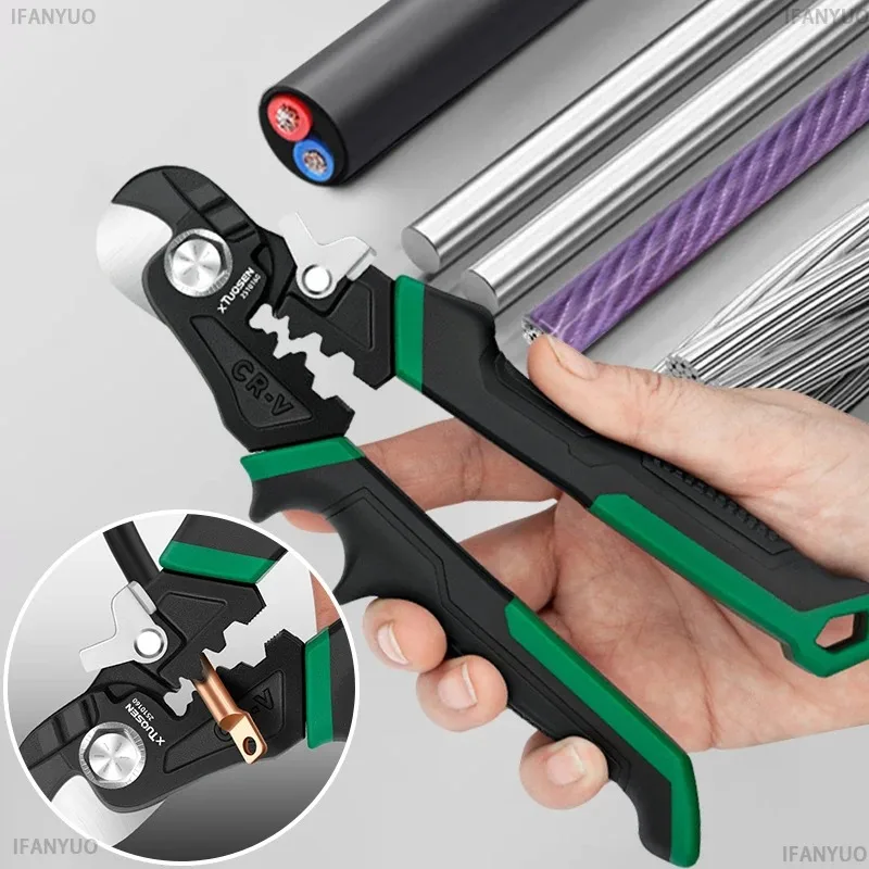 7-Inch Steel Wire Rope Cutter Heavy Duty Cable Cutting Pliers for Hardened Iron Strings Cables Up To 6mm Effortless Cutting Tool