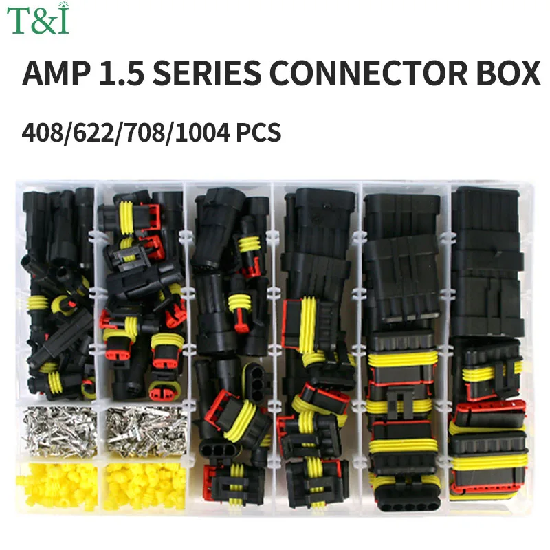 

1004PCS AMP1.5 Series Sensor Automobile Connector Electrical Waterproof Male&Female 1/2/3/4/5/6P Plug DJ7041-1.5-11/21 HID