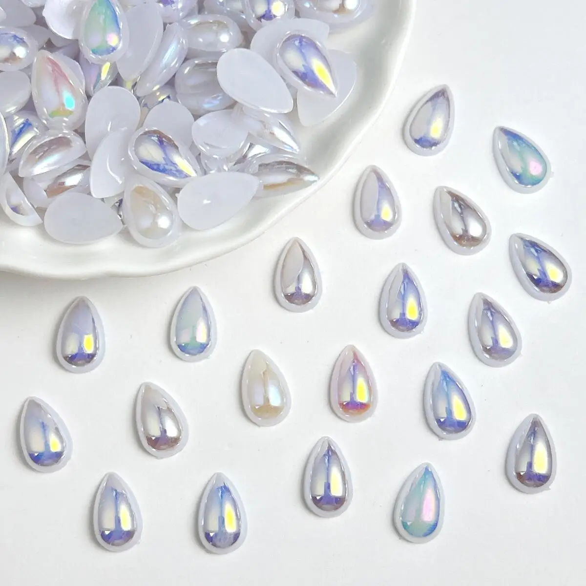 

Novelty Glossy Water Droplet Resin Nail Art Decorations 3D Innovative Gradient Raindrop Nail Charms for DIY Earrings Nails Parts