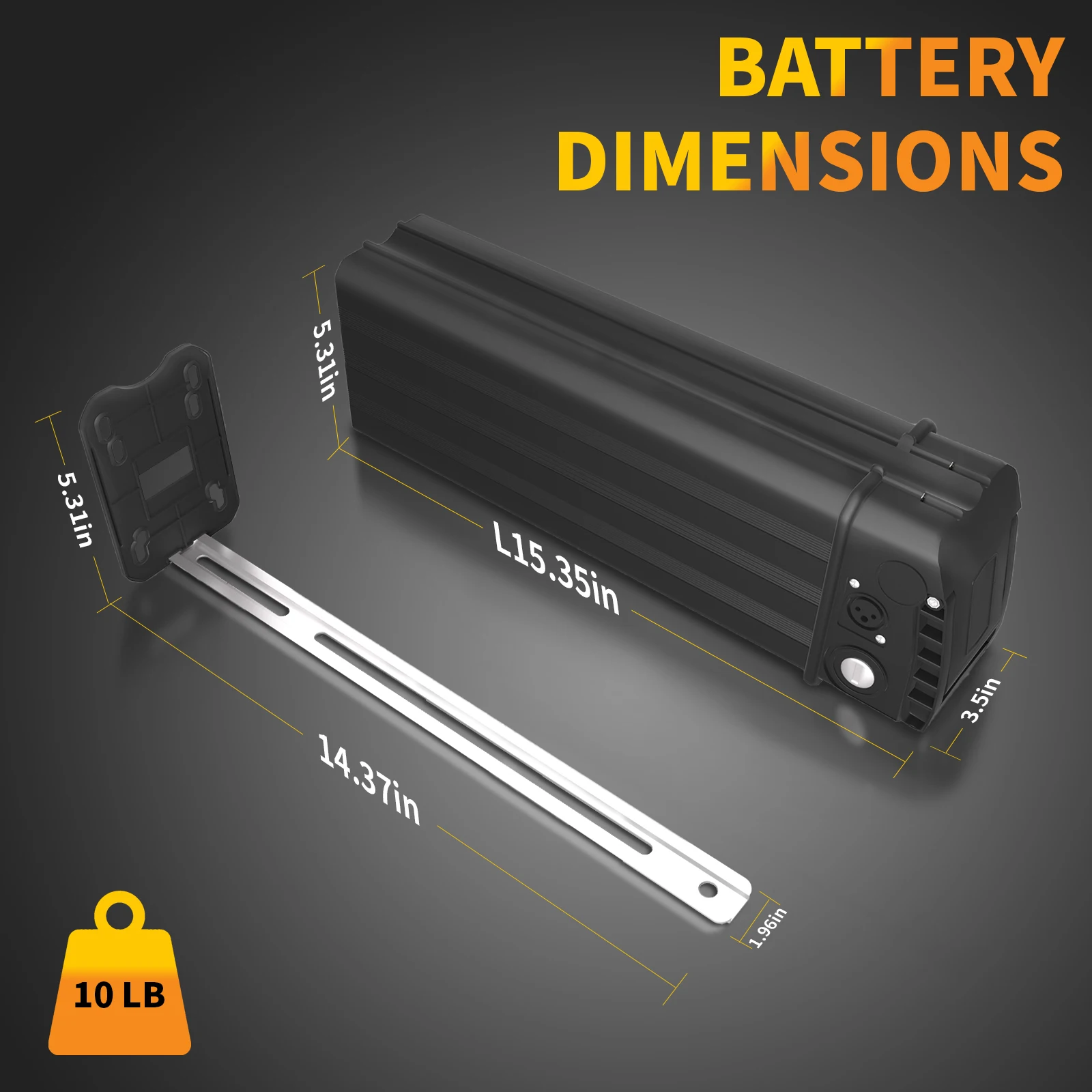 48V12Ah/15Ah/20Ah/25Ah Ebike Battery with Base,30A BMS,Safety Lock and Waterproof Shell,for 0-1500W Electric Bike Motor