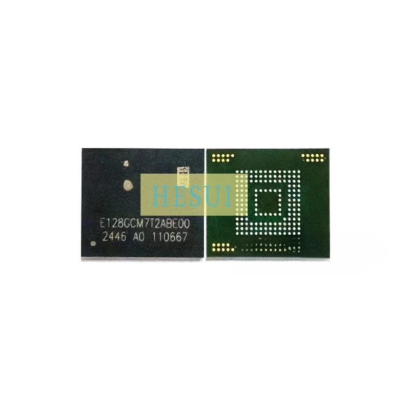 Used&Not NEW&Send after Measure E128GCM7T2ABE00 eMMC flash memory font, hard disk, with brand new original IC