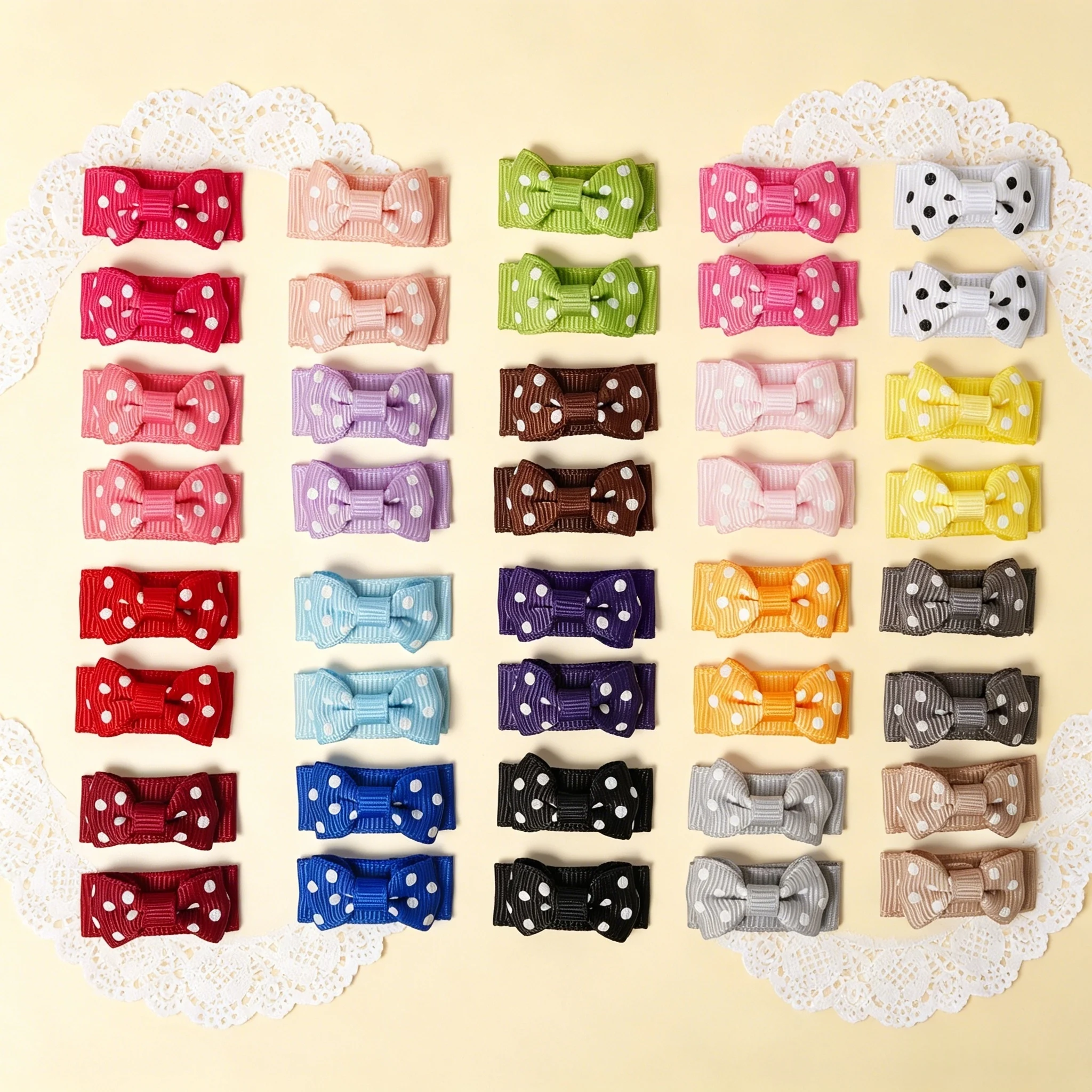 20 Pcs/40 Pcs Polka Dot Printed Snap Hair Clips Children Newborn Little Princess Hair Accessories view 5