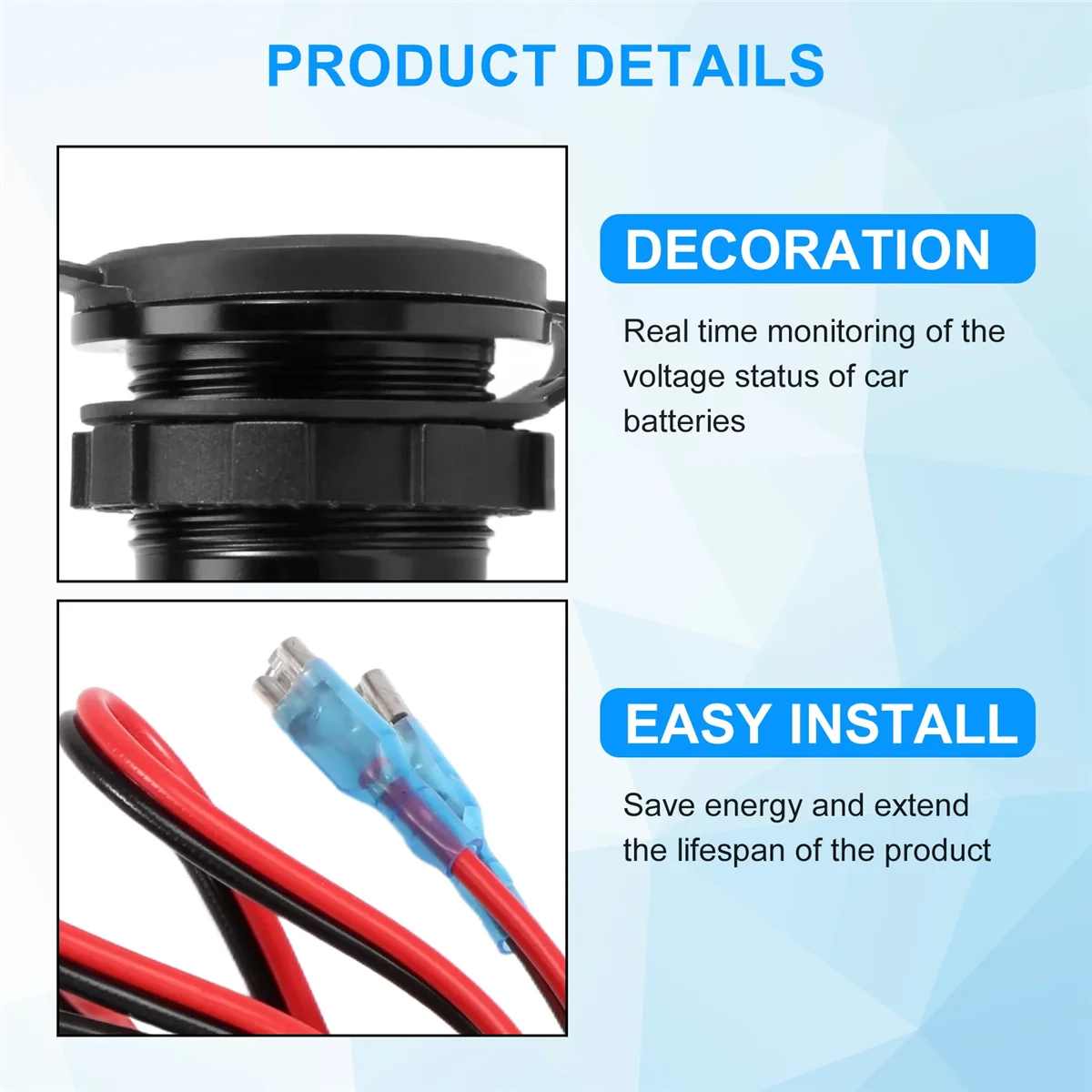 

# 78Q автомобильные детали и аксессуары, автомобильное зарядное устройство с двумя USB-портами QC 3.0 для лодки, мотоцикла, грузовика, гольф-кара, черный, черный