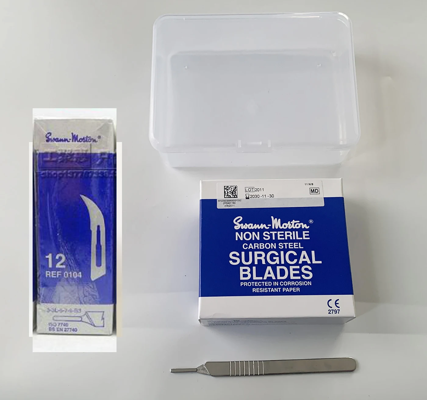 

12# Cruved Swann Morton Non Sterile Surgical Blade Scalpel for Jewelry Mould/Handart/Medical Learner 100 CPS