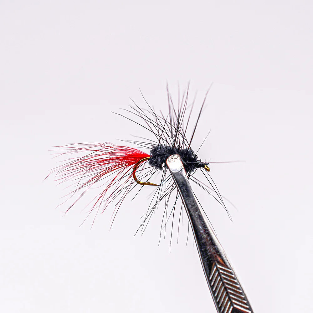 12PCS Bugger Red Tail Angeln Fliegen Köder Lockt Mayfly Dry Fly Forelle Angeln Fliegen Haken Künstliche Insekten Köder