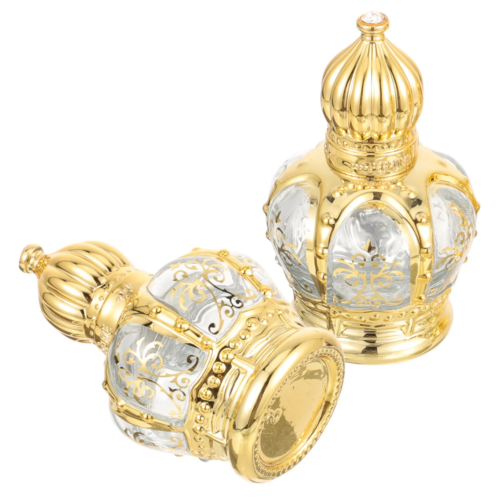 2 Stück ätherisches Öl, Fläschchen, Rollerflasche, leer, nachfüllbar, 10 ml, tragbarer Glasparfümbehälter für Reisen, Meditation, Kirche