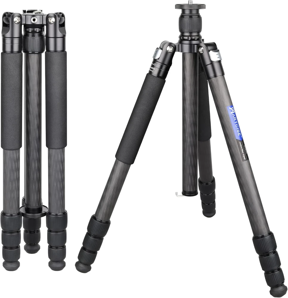 ARTCISE Used AS85C Carbon Fiber Tripod Heavy Duty Professional Portable travel Tripod Monopod for Sony Nikon Canon Fuji DSLR