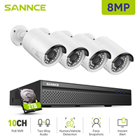 SANNCE 4K 8MP Ultra HD POE Video Surveillance System 8CH H.265+ NVR With 8MP Security Cameras CCTV Kit Two-way voice
