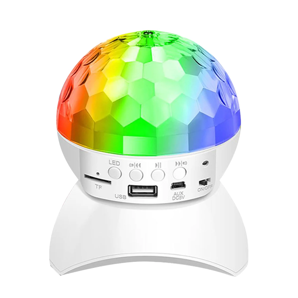 RGB Disco Light with Bluetooth-Compatible Speaker Disco Ball Party Lights USB Charging for DJ Birthday Party Night Club Decor