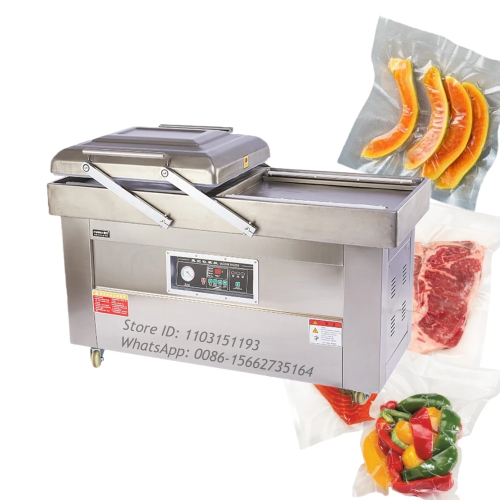 

Модель 400, двухкамерная вакуумная упаковочная машина, промышленный вакуумный упаковщик пищевых продуктов, новая промышленная упаковка, морепродукты