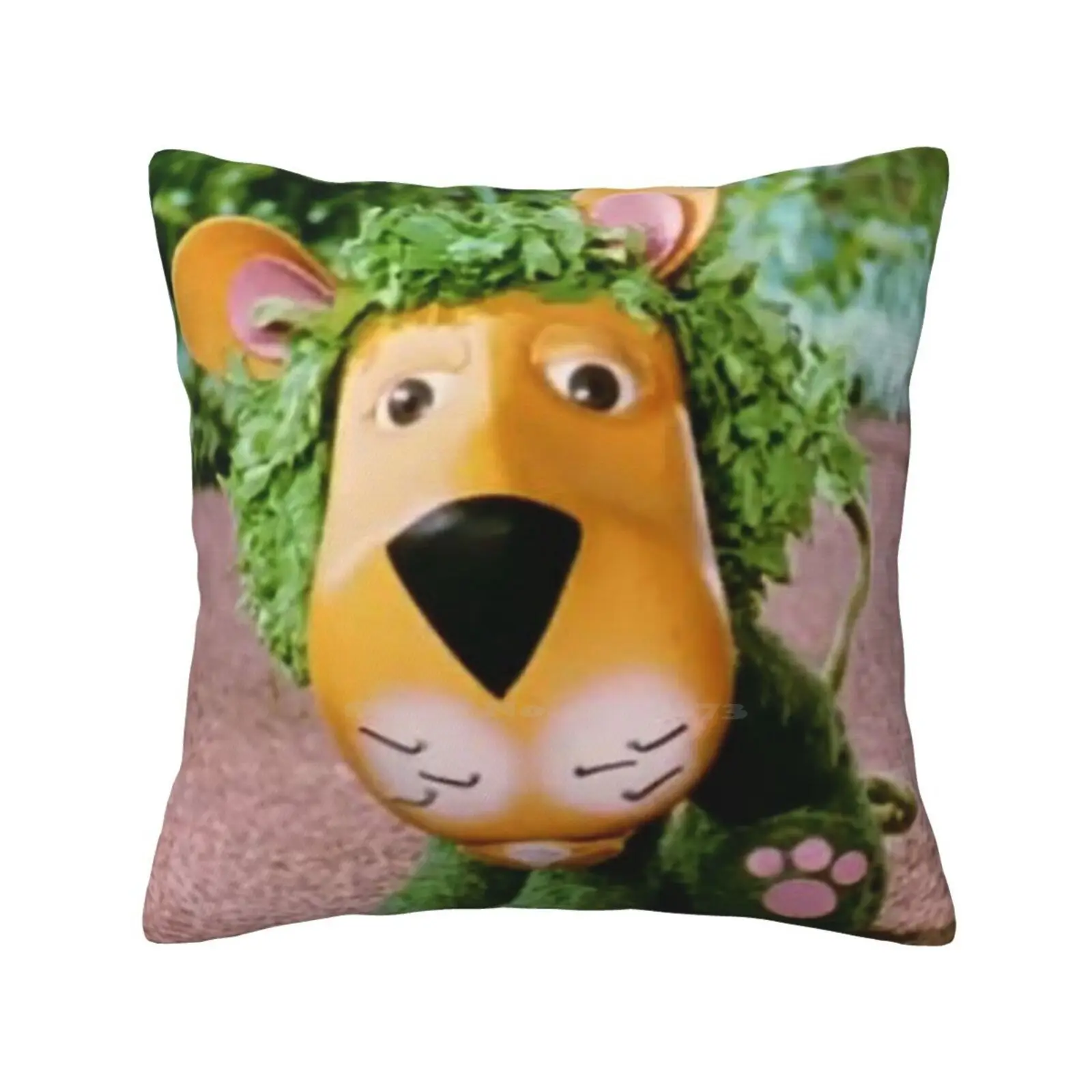 Parsley Lion Throw Cushion Pillow Cover The Herbs Parsley Lion Kids Tv British Retro 1970s Animation