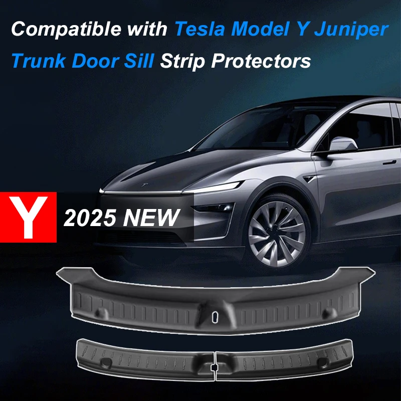 ل تسلا نموذج جديد Y إطلاق 2025 العرعر 2025 + قطاع عتبة الجذع TPE غطاء حماية مضاد للخدش