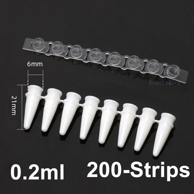 

0,1/0,2 мл Pcr 8/12 полоски, лабораторная флуоресцентная количественная пробирка для ПЦР, 200 шт., пробирка для центрифуги из полипропилена с крышкой, лабораторные принадлежности