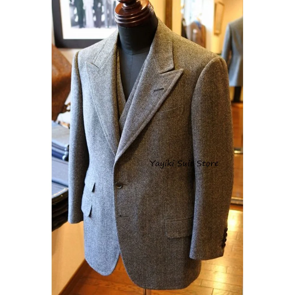 

Мужская куртка, повседневный костюм, куртки, винтажные мужские куртки из ткани «елочка», однобортное мужское пальто с остроконечными лацканами, модное социальное пальто