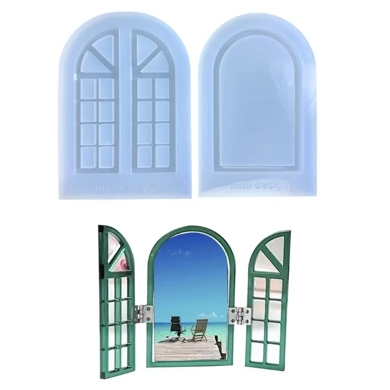 

652F Photo Frame Resin Mold Silicone,Picture Frame Silicone Mold Set for Epoxy Resin DIY Window Frame Decorative Crafts Mold