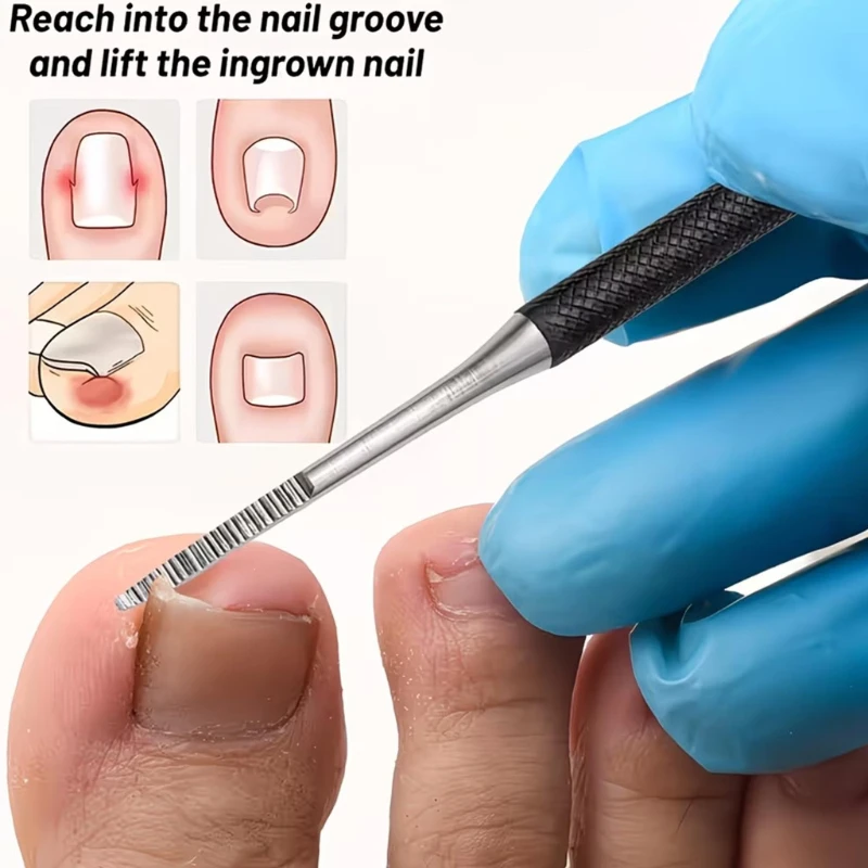 9pcs Professional Stainless Steel Pedicure Set for Home Foot Care Thick Ingrown Nails. Includes Foot Scraper File Cuticle Nipper