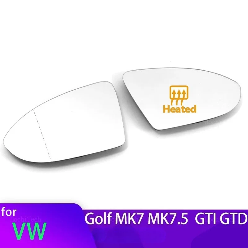 Heated Clear Rear View Side Mirror Glass Lens For Volkswagen VW Golf 7 MK7 / MK7.5 GTI GTD 2012-2021 Replacement