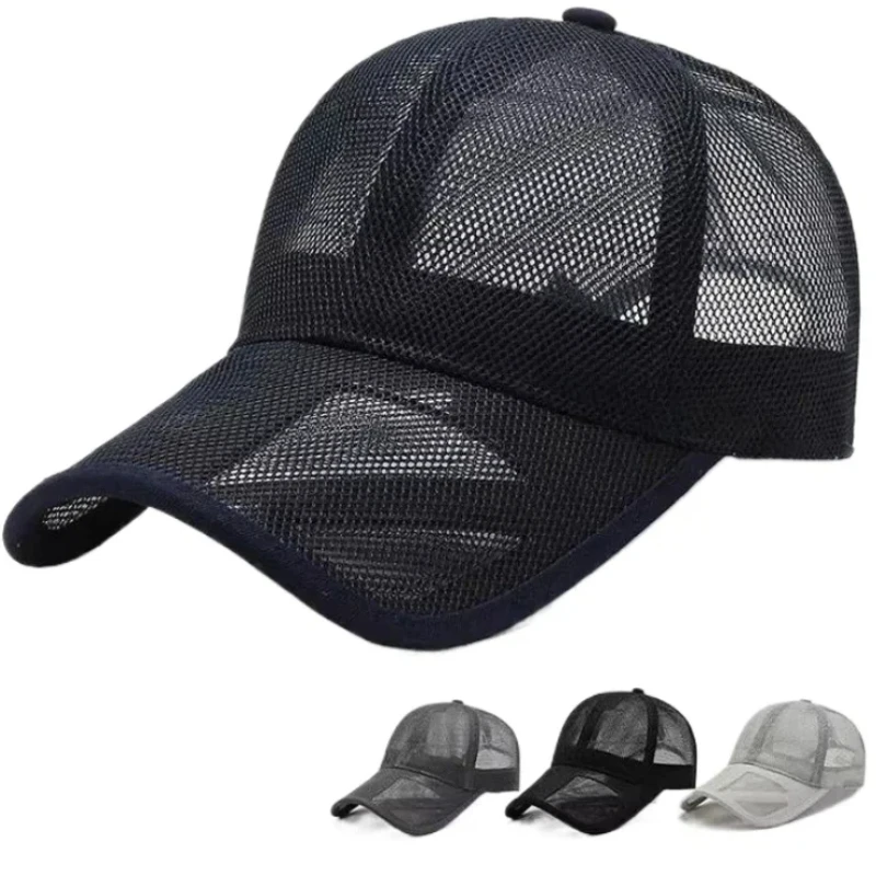 Summer Men Hat Openwork Brim Breathable Mesh Cap Outdoor Sports Sunscreen Baseball Women Sunhat Men QuickDry Fishing Running Hat