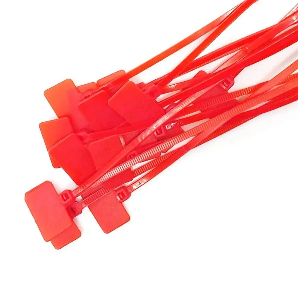 100 ชิ้นใหม่ที่มีสีสันสายผูก Self - locking ตาข่ายลวดไนลอนผูกป้าย Zip Ties สําหรับ Home Office