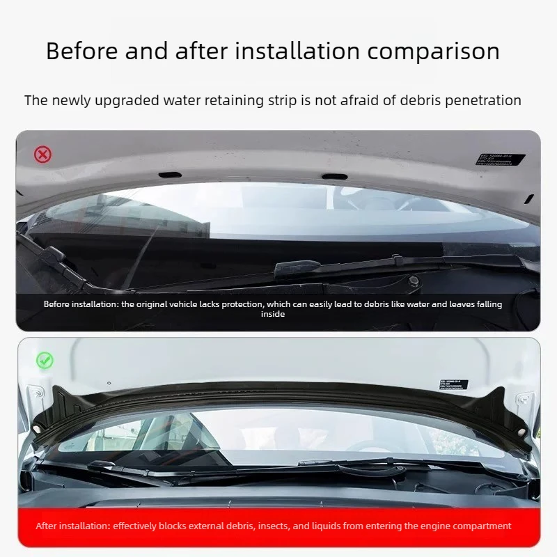 For One-Piece Hood Water Guard Seal Strip, Frunk Waterproof Dustproof Accessories for Tesla Model 3 / Model Y