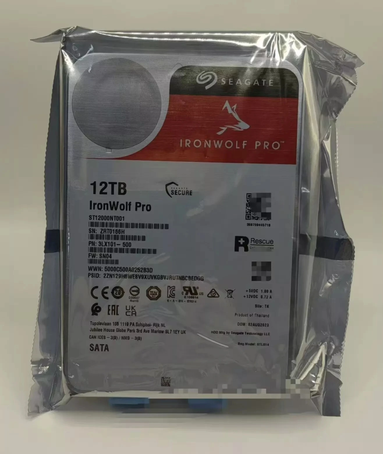 Para disco duro Seagate IronWolf Pro ST12000NT001 12TB 7200 RPM 256MB SATA 6 Gb/s HDD